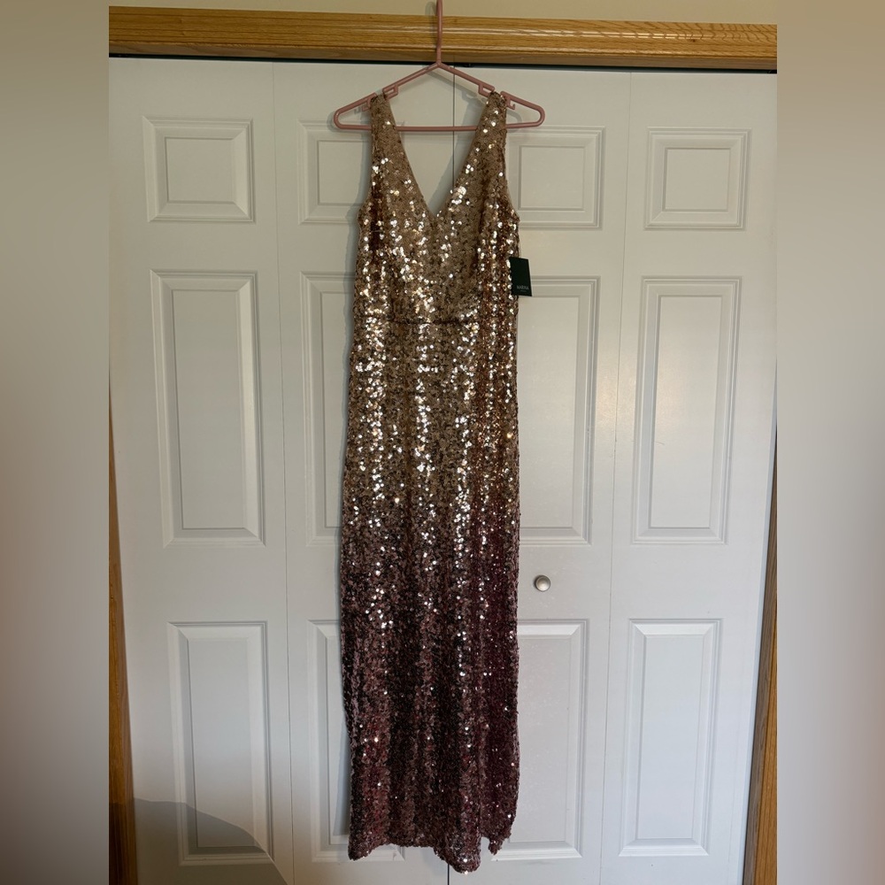 MARINA Rose Gold Sequin Dress